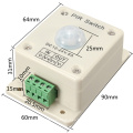 8A 12V ~ 24V Automatic PIR Infrared Motion Sensor light Switch for LED strips